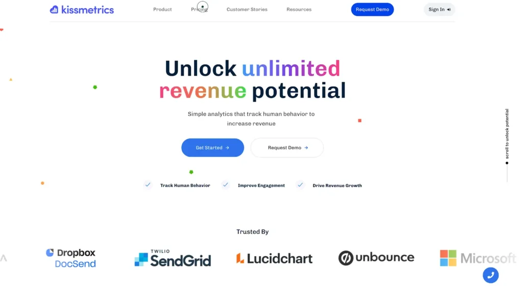 Kissmetrics front page