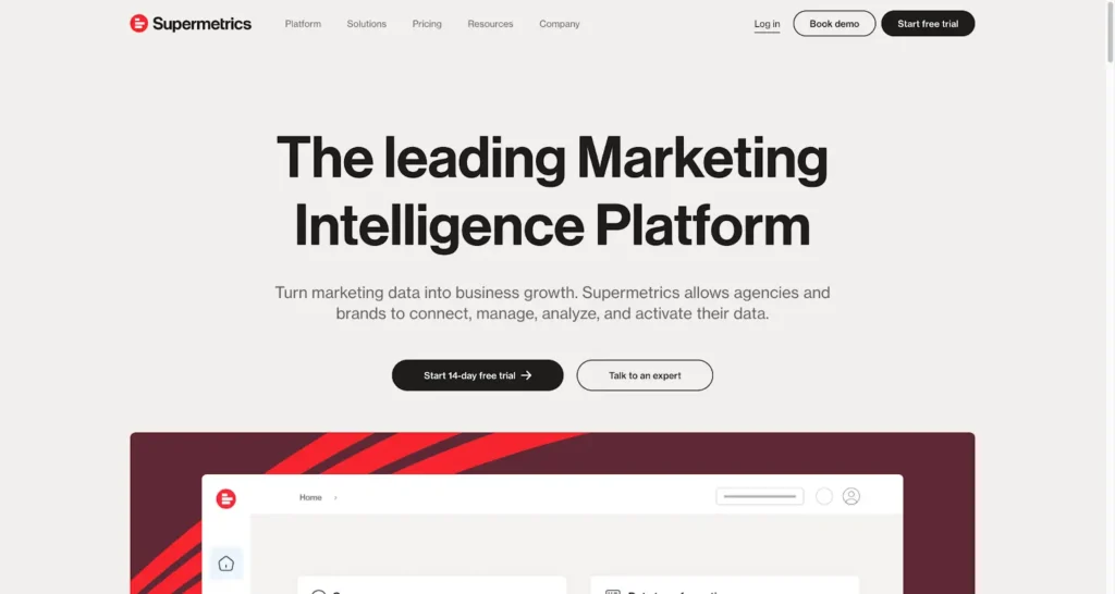 Supermetrics front page