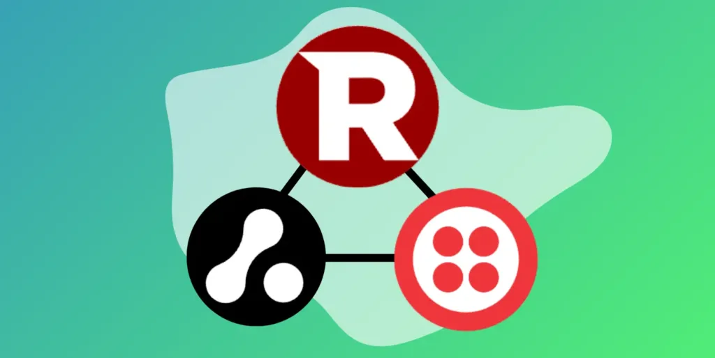 Graphic connecting Rocket Lawyer Attribution and Twilio
